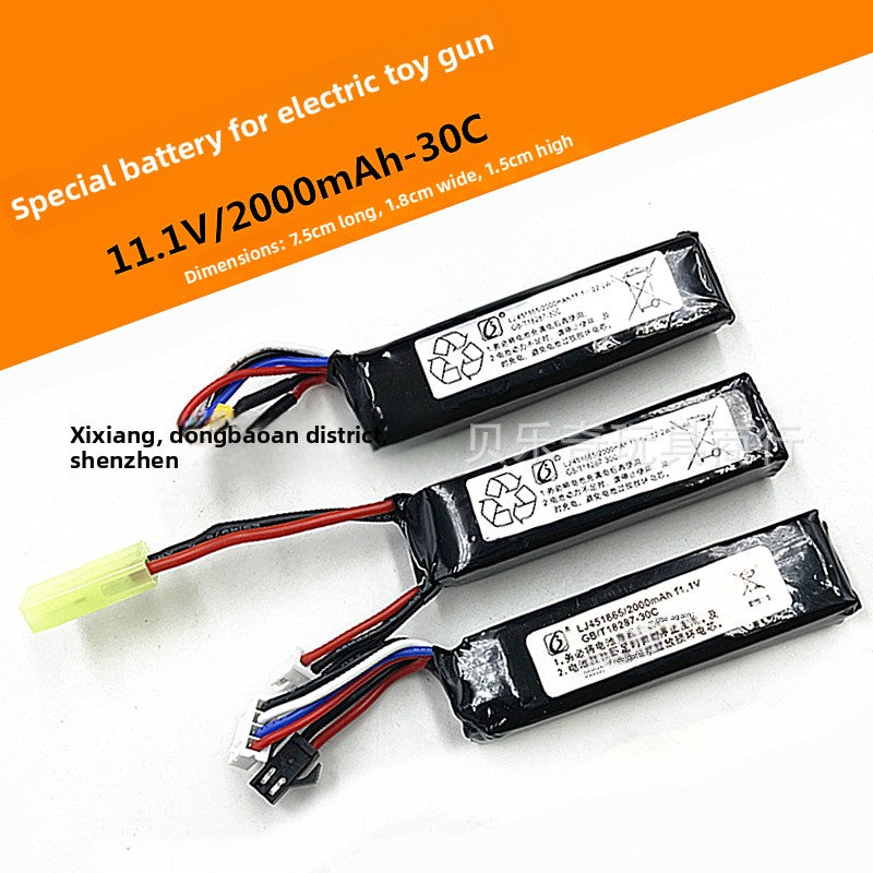 7.4V & 11.1V Lithium Polymer Battery Packs for Gel Blasters