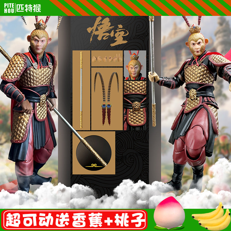 Black Myth Wukong Action Figure – Poseable Monkey King Warrior Model with Cloth Cape