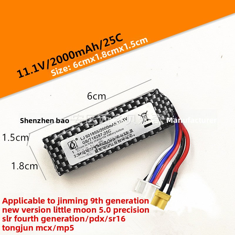 7.4V & 11.1V Lithium Polymer Battery Packs for Gel Blasters