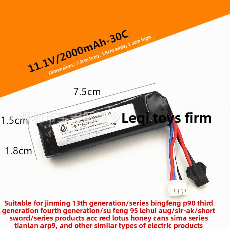 7.4V & 11.1V Lithium Polymer Battery Packs for Gel Blasters
