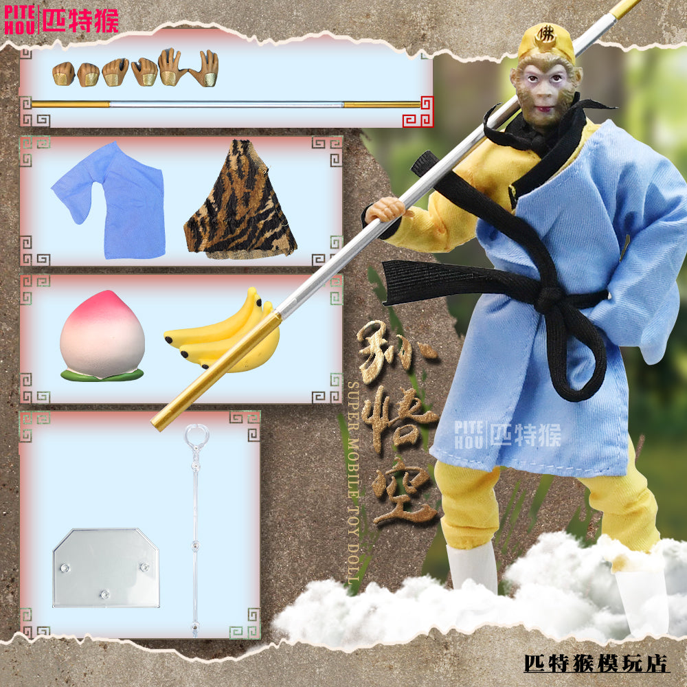 Black Myth Wukong Action Figure – Poseable Monkey King Warrior Model with Cloth Cape