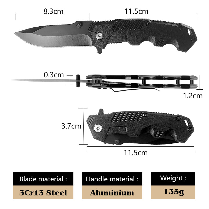 Compact Folding Outdoor Knife with Aluminium Handle CL04004