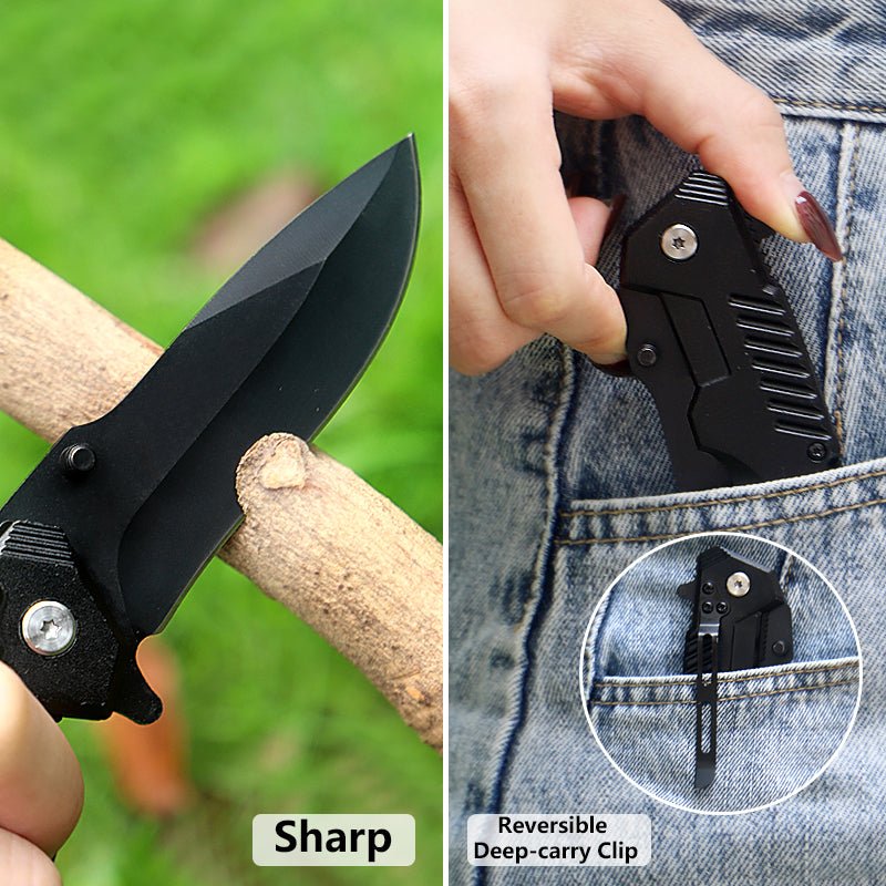 Compact Folding Outdoor Knife with Aluminium Handle CL04004