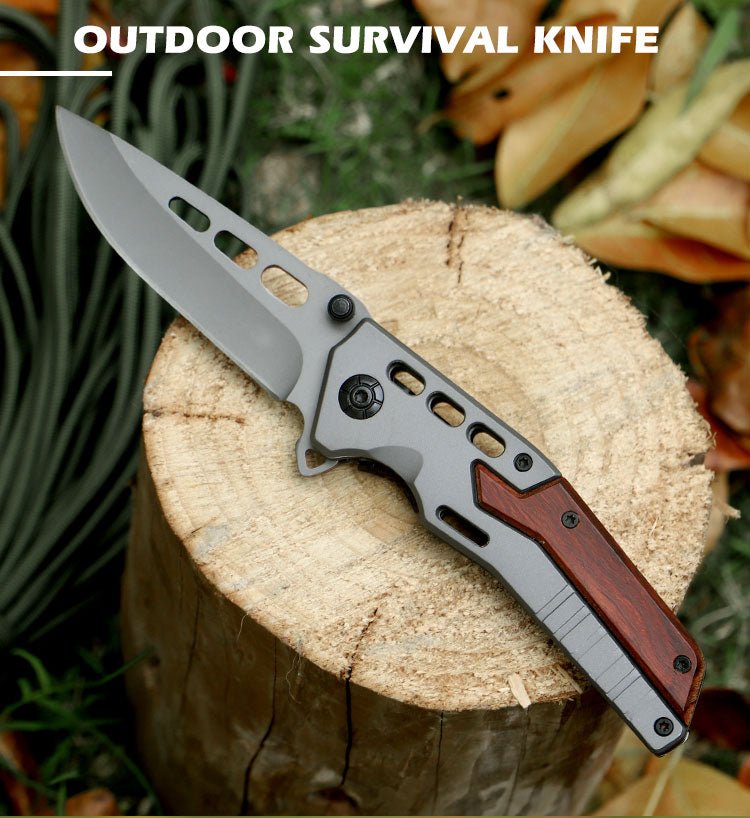 Modern Wood & Steel Folding Outdoor Knife CL05004