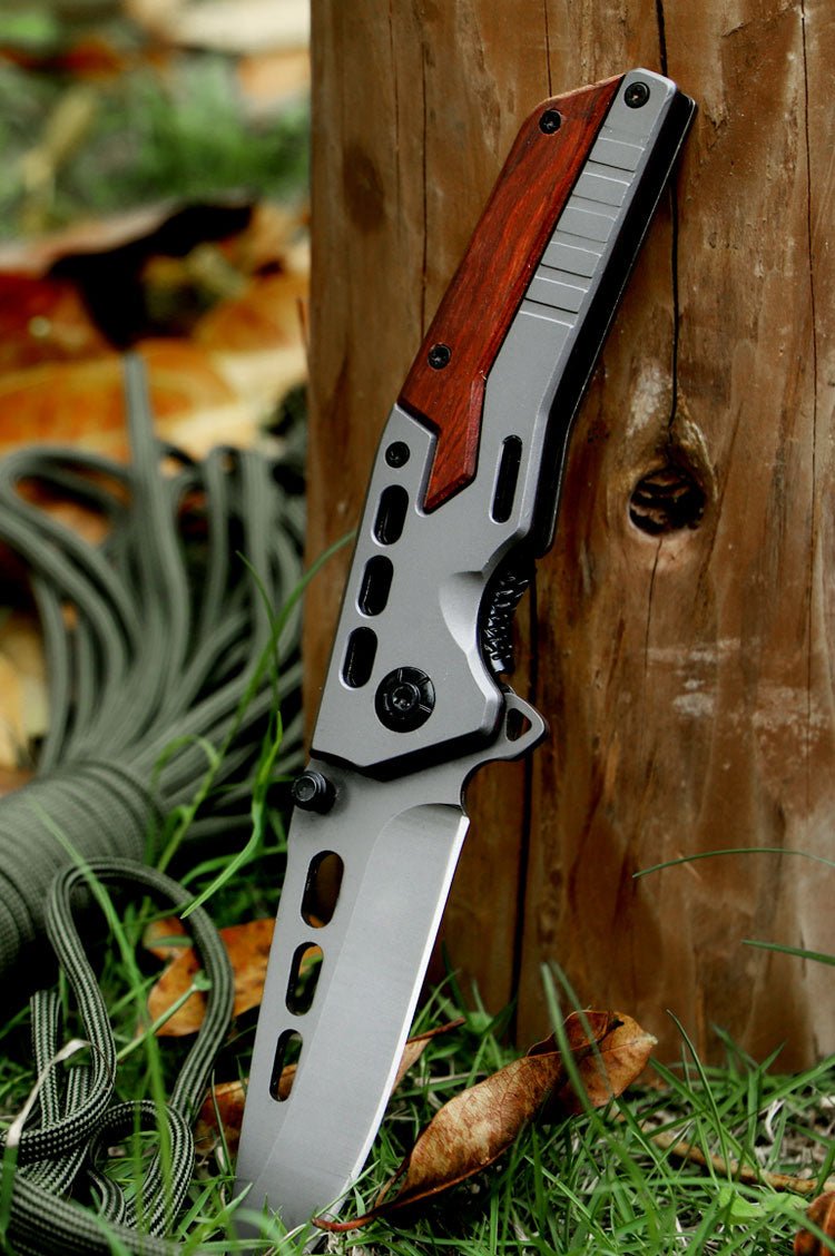 Modern Wood & Steel Folding Outdoor Knife CL05004