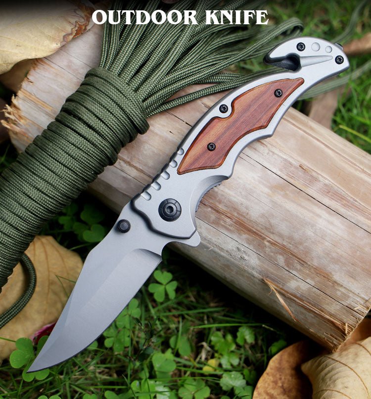 Classic Wood Inlay Folding Outdoor Utility Knife CL05006A