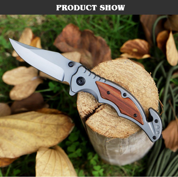 Classic Wood Inlay Folding Outdoor Utility Knife CL05006A