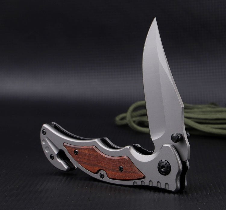 Classic Wood Inlay Folding Outdoor Utility Knife CL05006A