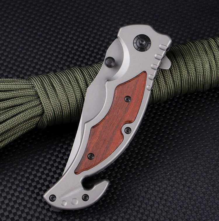 Classic Wood Inlay Folding Outdoor Utility Knife CL05006A