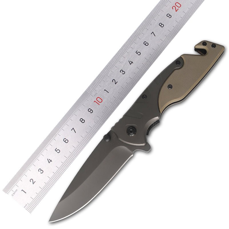 Gray-Tan Folding Outdoor Utility Knife CL05009