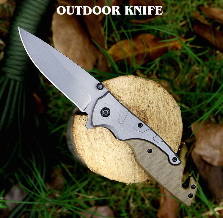 Gray-Tan Folding Outdoor Utility Knife CL05009