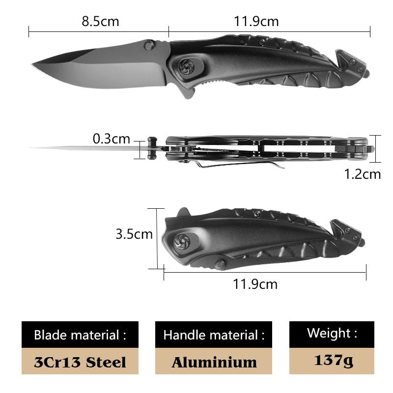 Black Ridge Folding Pocket Knife – Compact EDC Utility Tool CL05021