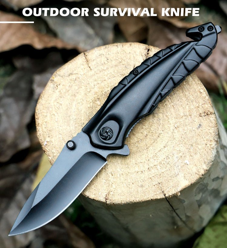 Black Ridge Folding Pocket Knife – Compact EDC Utility Tool CL05021