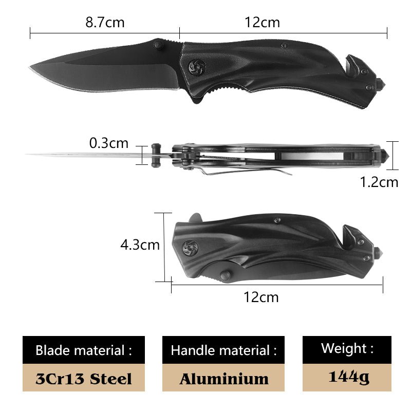 Matte Black Folding Pocket Knife – 3Cr13 CL05027C