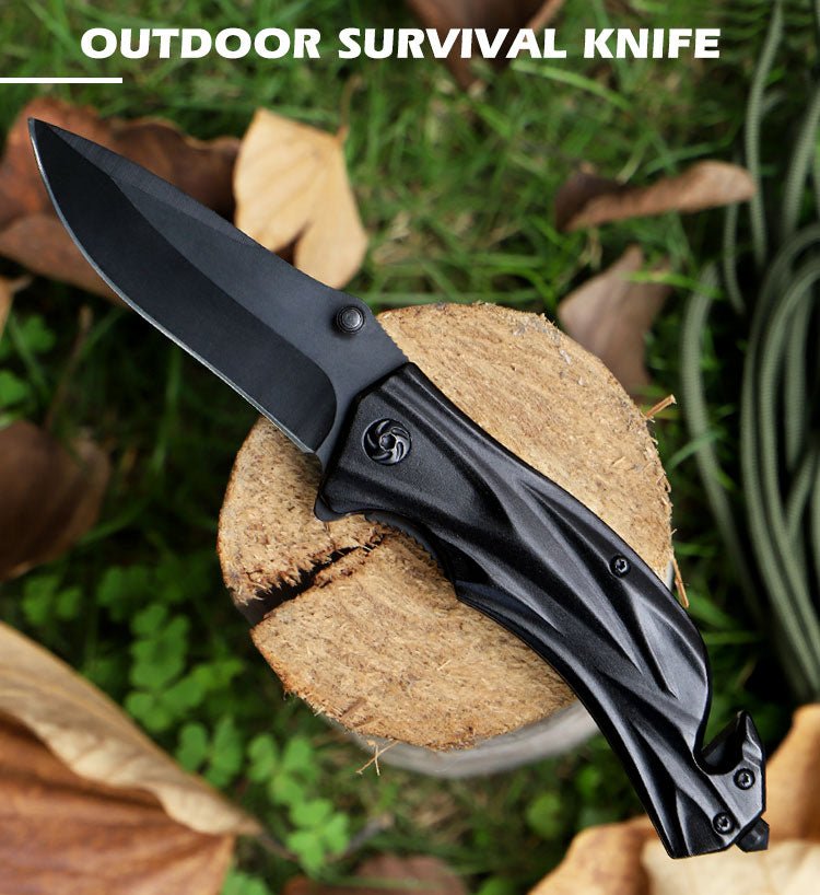 Matte Black Folding Pocket Knife – 3Cr13 CL05027C