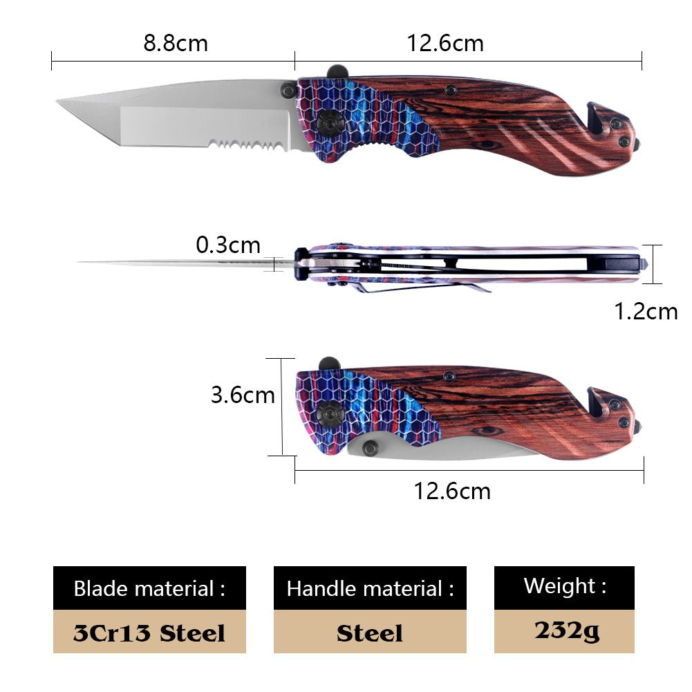 Wood Grain Folding Pocket Knife – 3Cr13 CL05034