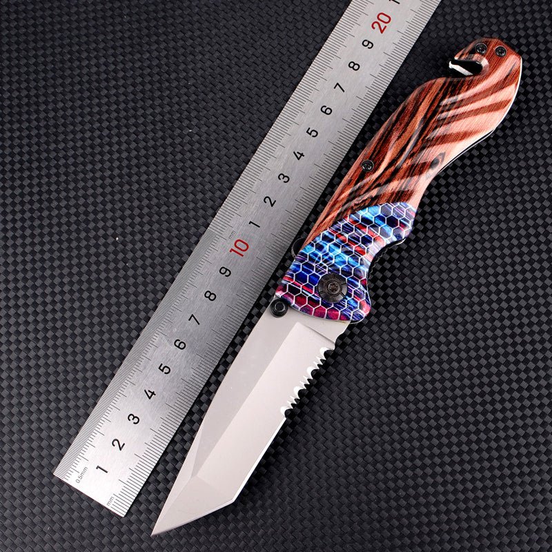 Wood Grain Folding Pocket Knife – 3Cr13 CL05034