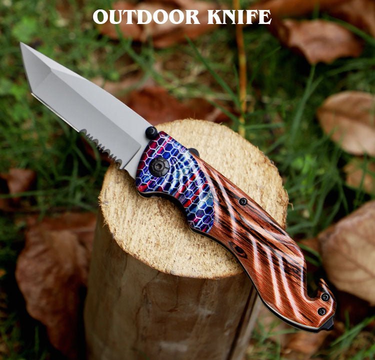 Wood Grain Folding Pocket Knife – 3Cr13 CL05034