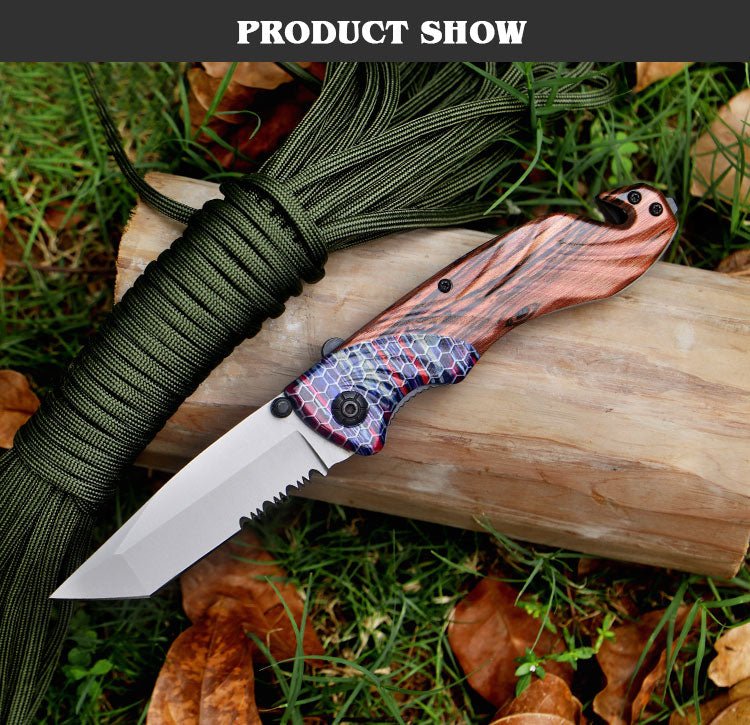 Wood Grain Folding Pocket Knife – 3Cr13 CL05034