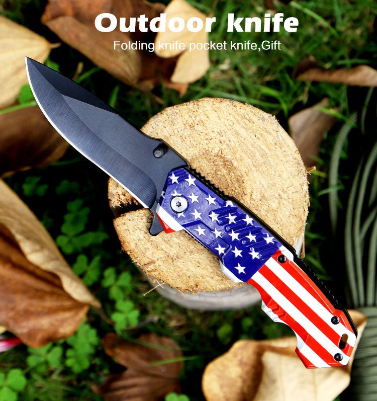 USA Flag Outdoor Folding Knife CL0622