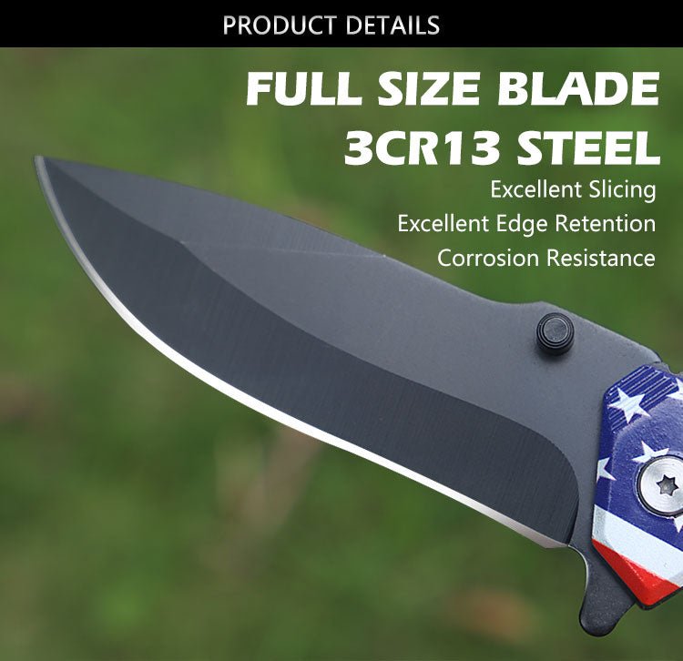 USA Flag Outdoor Folding Knife CL0622