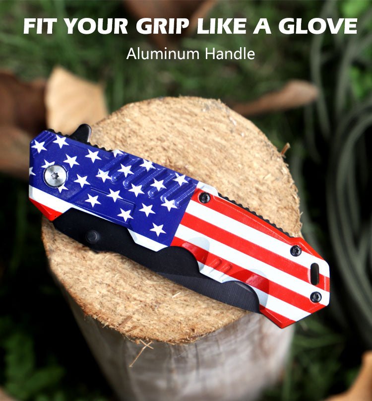 USA Flag Outdoor Folding Knife CL0622