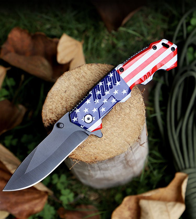 USA Flag Outdoor Folding Knife CL0622