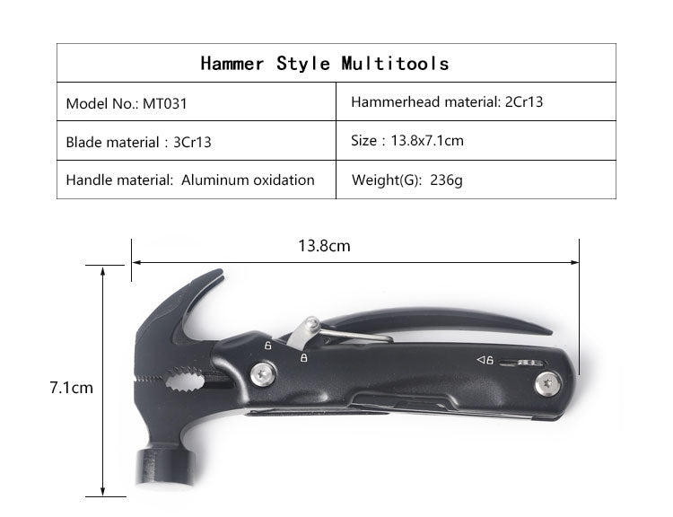 11-in-1 Folding Hammer Multi-Tool MT031
