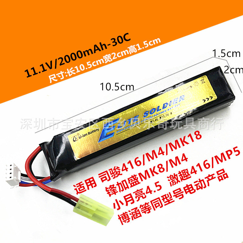 7.4V & 11.1V Lithium Polymer Battery Packs for Gel Blasters