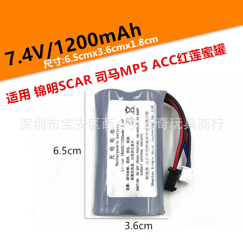 7.4V & 11.1V Lithium Polymer Battery Packs for Gel Blasters