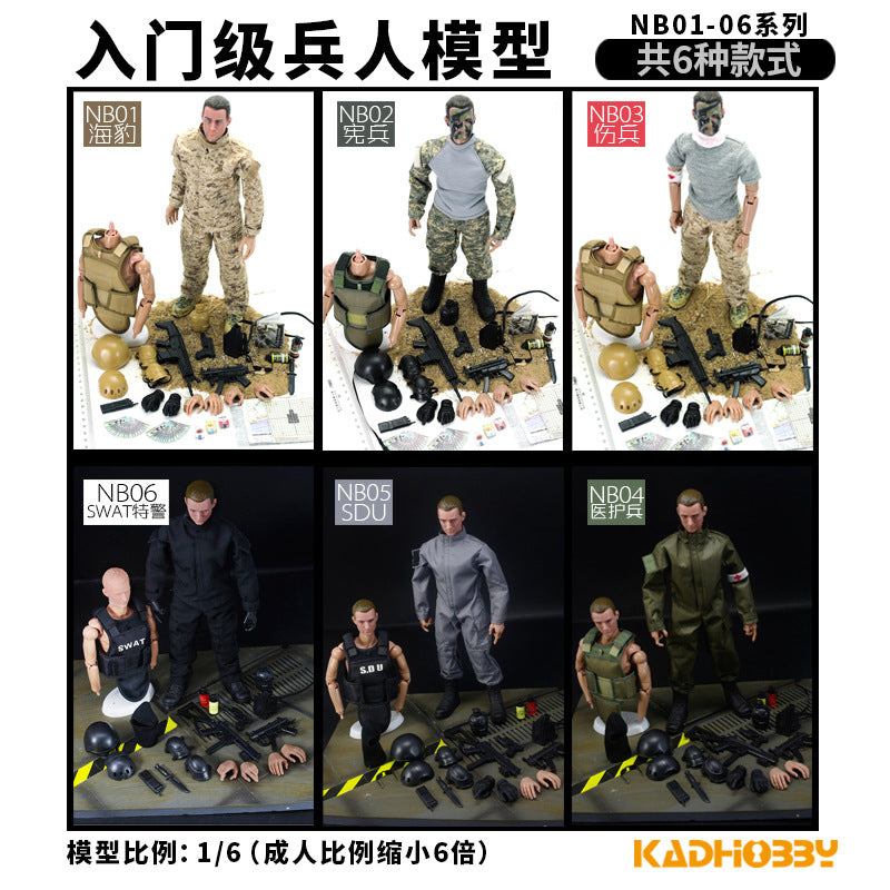 1:6 Scale 12-Inch Military Soldier – Camouflage Action Figure with Gear