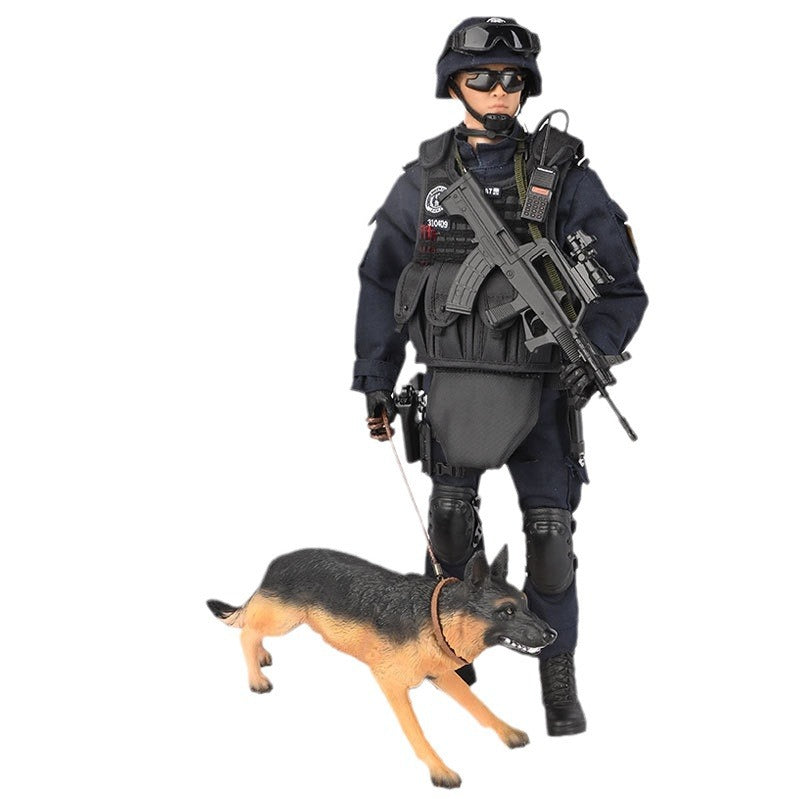 Pattiz 1/6 Movable Chinese SWAT Figure with K9 – Peace Mission PLUS Model