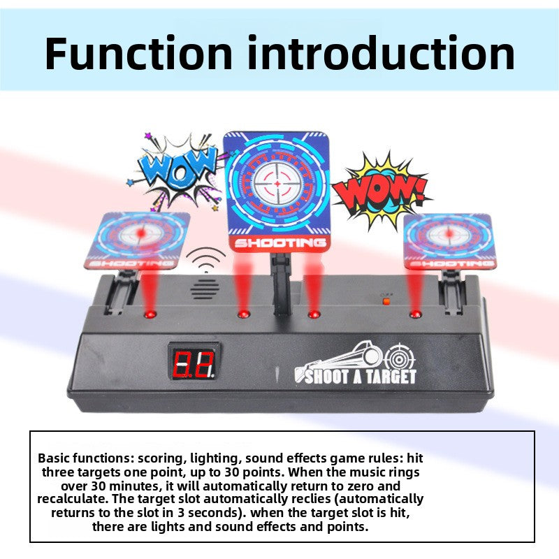 Nerf Gun Shooting Target Toy – Electronic Auto Rebound with Lights & Sound