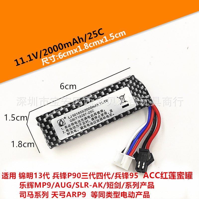 7.4V & 11.1V Lithium Polymer Battery Packs for Gel Blasters