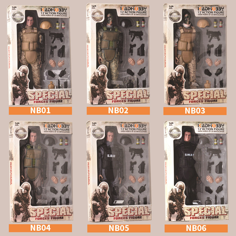 1:6 Scale 12-Inch Military Soldier – Camouflage Action Figure with Gear