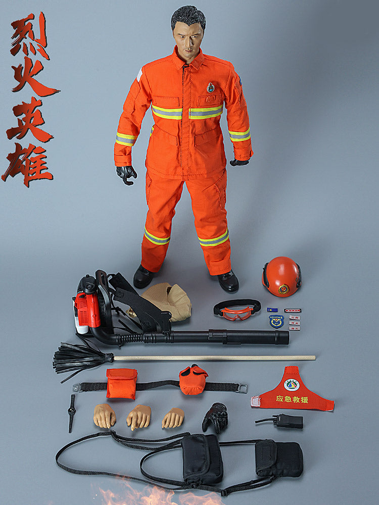 1/6 Scale Chinese Forest Firefighter Figure – JY23008 Movable Rescue Hero Toy