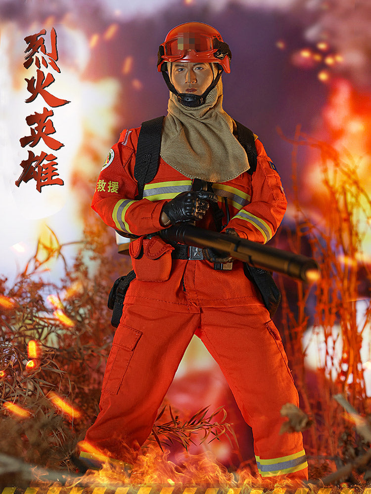 1/6 Scale Chinese Forest Firefighter Figure – JY23008 Movable Rescue Hero Toy