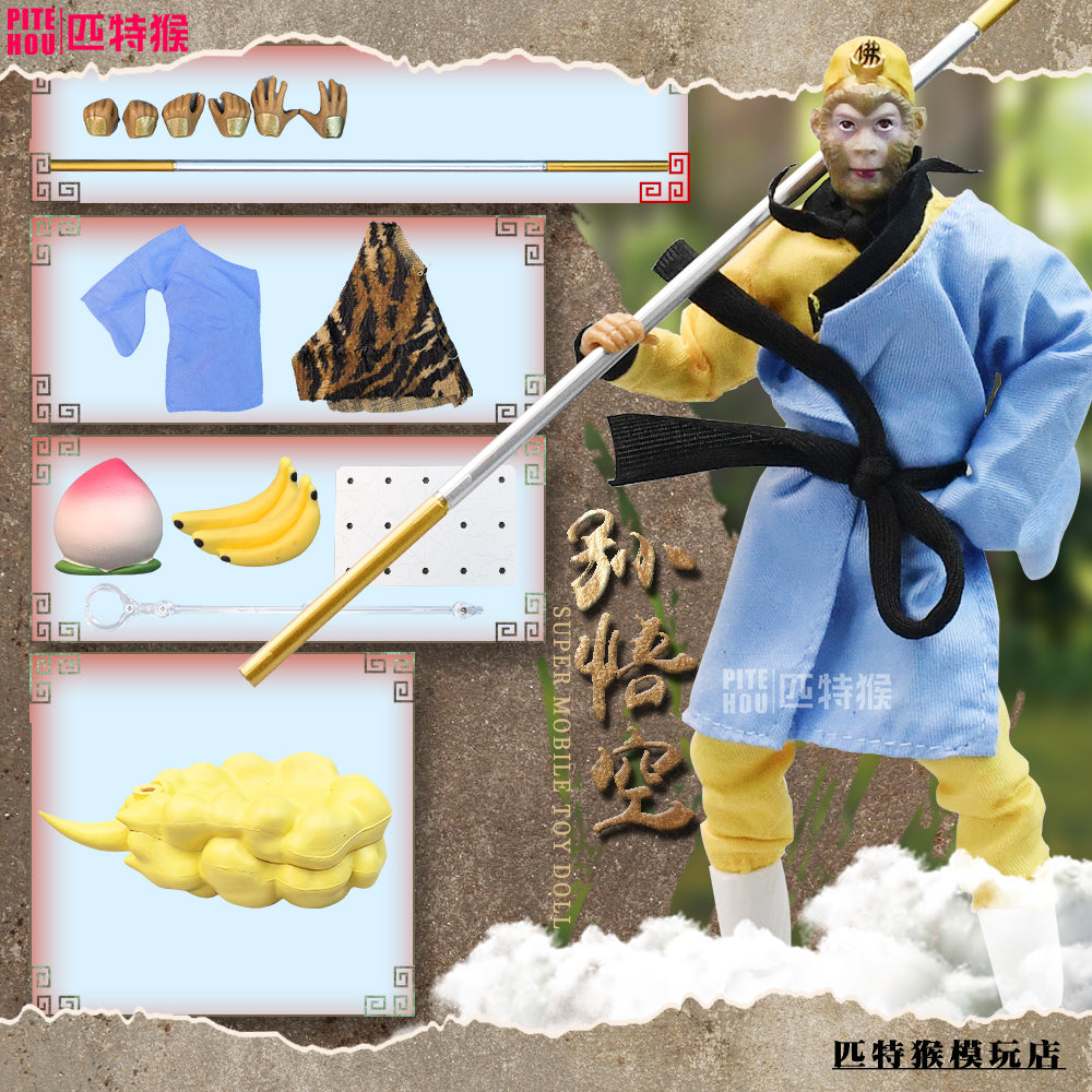 Black Myth Wukong Action Figure – Poseable Monkey King Warrior Model with Cloth Cape