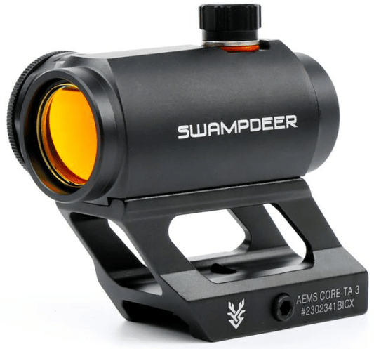 SWAMPDEER MRT-MOA Tactical Rifle Scope with Yellow Lens – Front View on White Background
