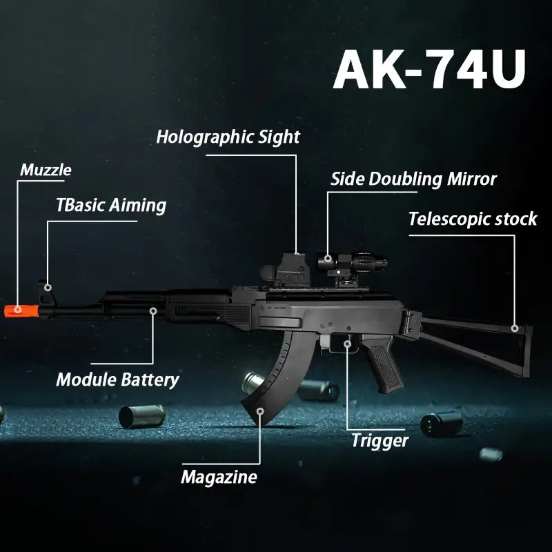 [US Stock | 3–5 Day Delivery]AK74U Tactical Gel Blaster – Full Auto with Scope & Red Trigger
