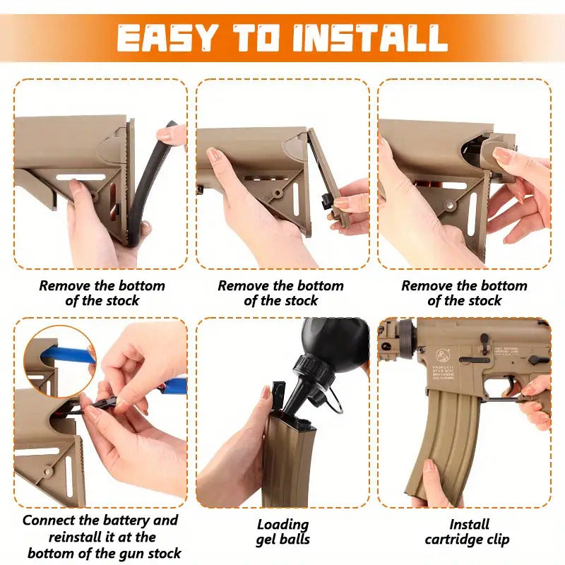 [US Stock | 3–5 Day Delivery] M4A1 Gel Ball Blaster – Full/Auto Mode, Electric Splash Toy Gun