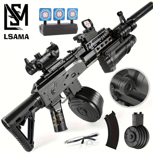 [US Stock | 3–5 Day Delivery] AKM Gel Ball Blaster – 7.4V Full Auto Electric with Drum Mag