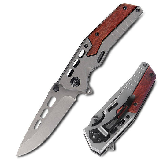 Modern Wood & Steel Folding Outdoor Knife CL05004