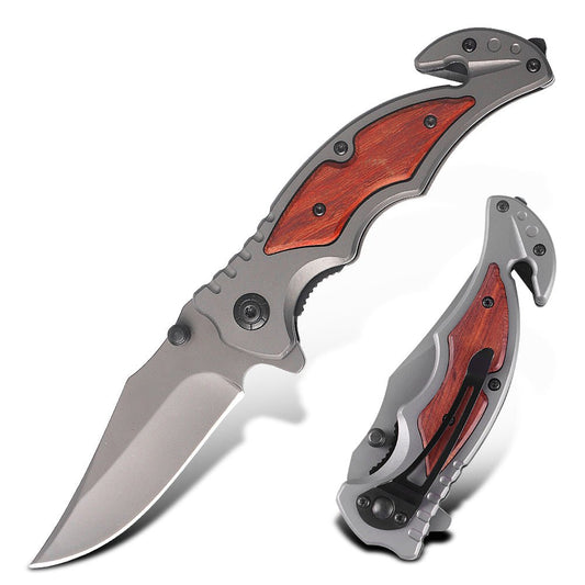 Classic Wood Inlay Folding Outdoor Utility Knife CL05006A