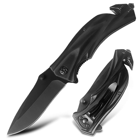 Matte Black Folding Pocket Knife – 3Cr13 CL05027C