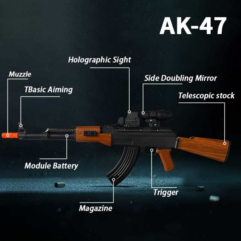 [US Stock | 3–5 Day Delivery] AK47 Electric Gel Blaster – Full Auto 7.4V, Classic Wood Finish