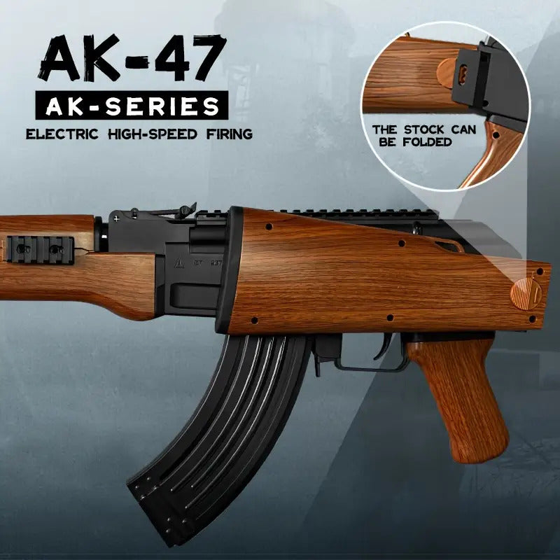 [US Stock | 3–5 Day Delivery] AK47 Electric Gel Blaster – Full Auto 7.4V, Classic Wood Finish