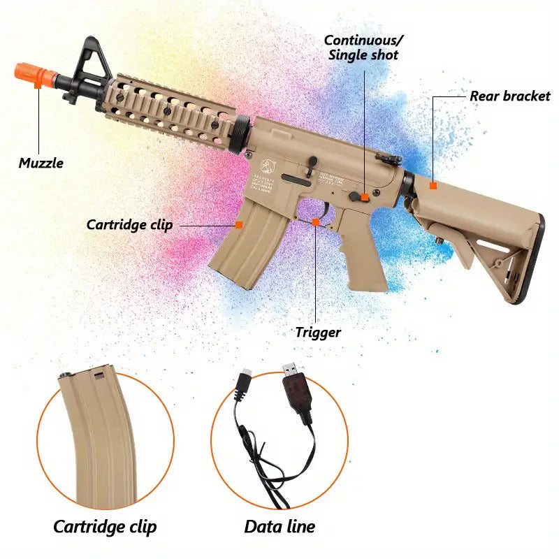 [US Stock | 3–5 Day Delivery] M4A1 Gel Ball Blaster – Full/Auto Mode, Electric Splash Toy Gun