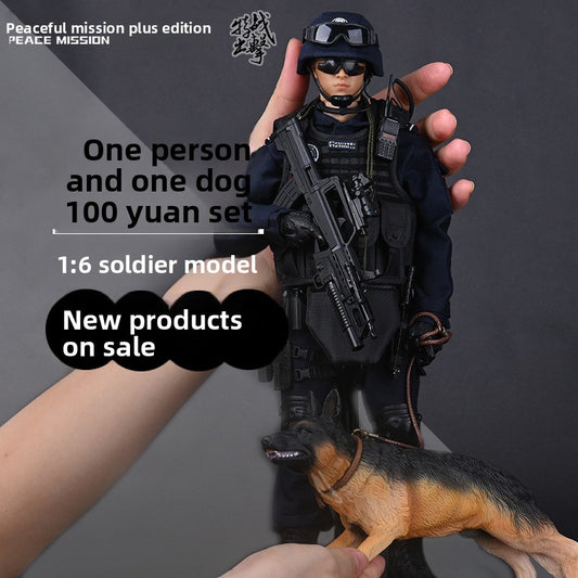 Pattiz 1/6 Movable Chinese SWAT Figure with K9 – Peace Mission PLUS Model